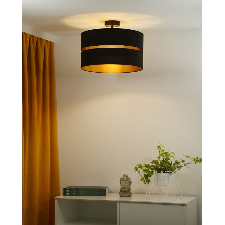 Duolla - Bevestigde hanglamp DUO 1xE27/15W/230V diameter 40 cm zwart/goud