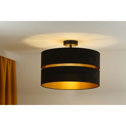 Duolla - Bevestigde hanglamp DUO 1xE27/15W/230V diameter 40 cm zwart/goud