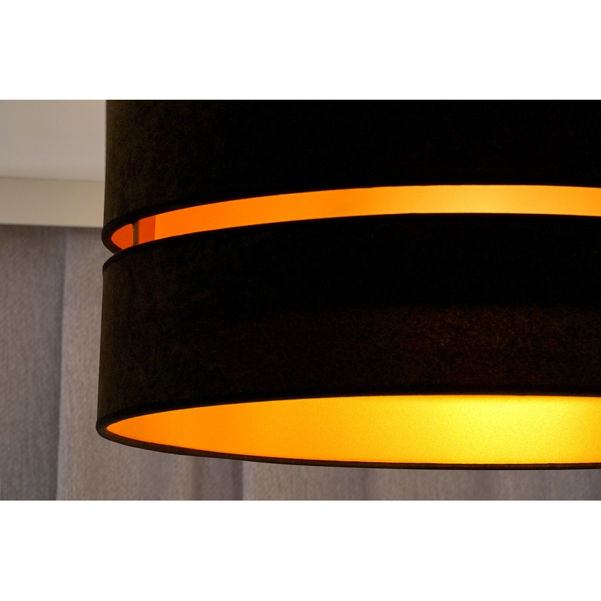Duolla - Bevestigde hanglamp DUO 1xE27/15W/230V diameter 40 cm zwart/goud