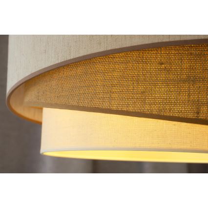 Duolla - Bevestigde hanglamp KOBO 1xE27/15W/230V diameter 45 cm beige/bruin/wit