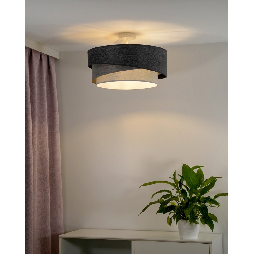 Duolla - Bevestigde hanglamp KOBO 1xE27/15W/230V diameter 45 cm grijs/wit