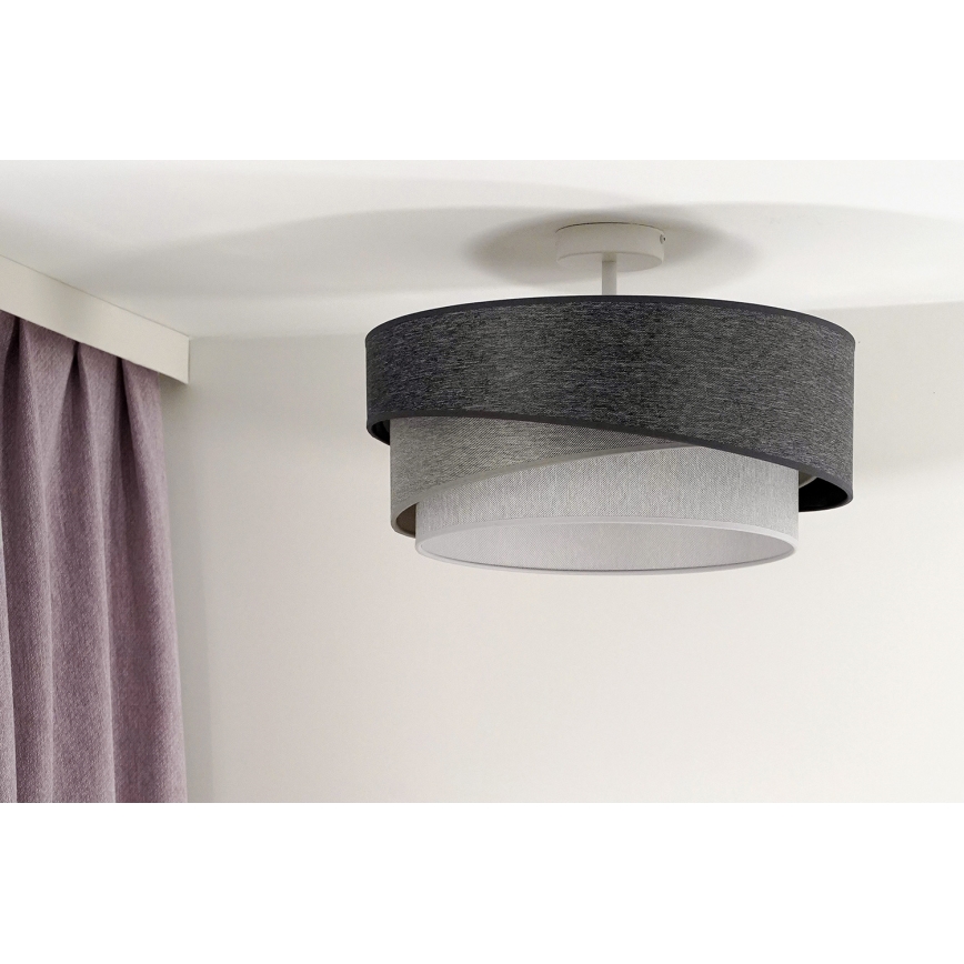Duolla - Bevestigde hanglamp KOBO 1xE27/15W/230V diameter 45 cm grijs/wit