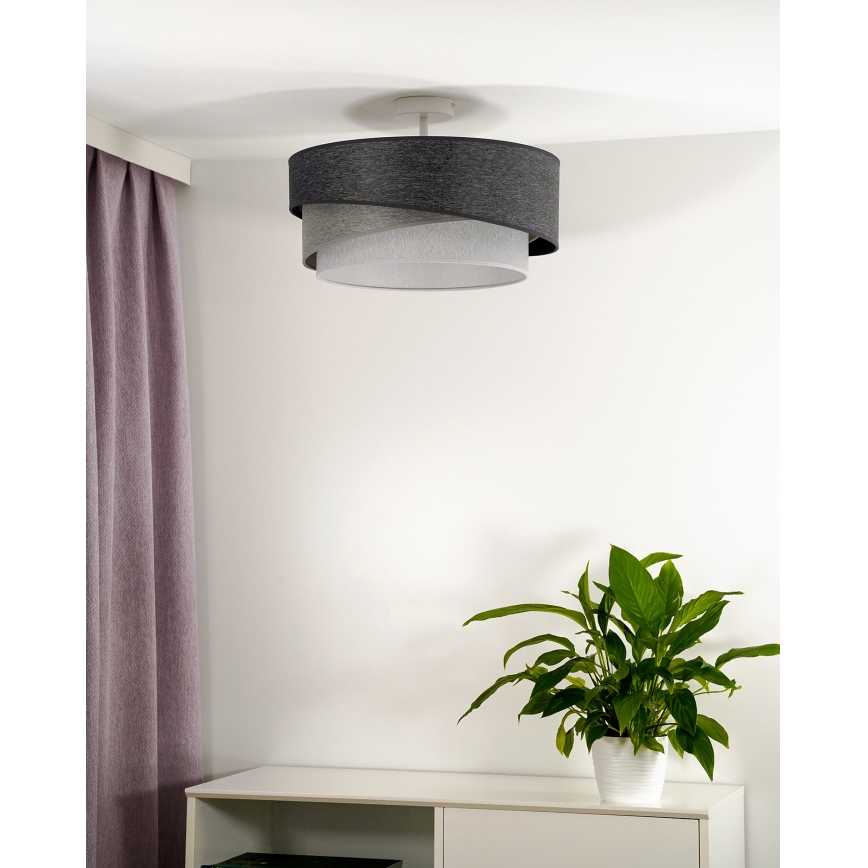 Duolla - Bevestigde hanglamp KOBO 1xE27/15W/230V diameter 45 cm grijs/wit