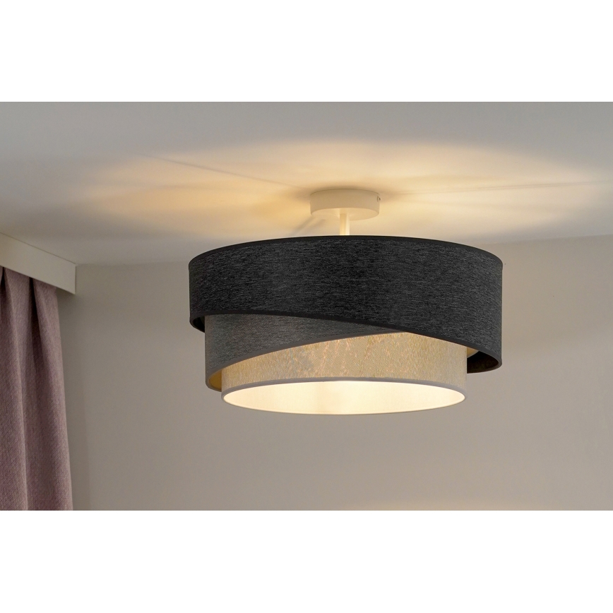 Duolla - Bevestigde hanglamp KOBO 1xE27/15W/230V diameter 45 cm grijs/wit