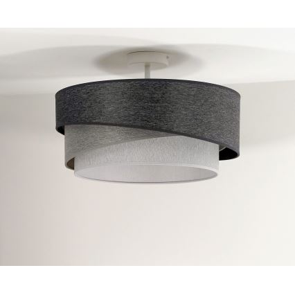 Duolla - Bevestigde hanglamp KOBO 1xE27/15W/230V diameter 45 cm grijs/wit