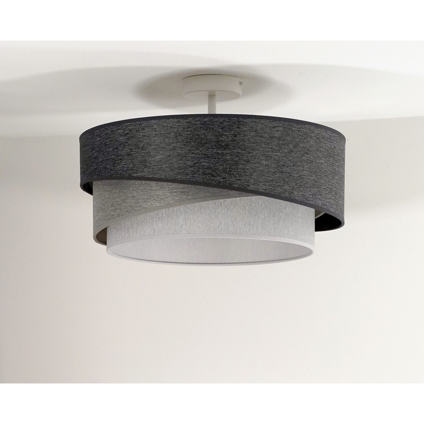 Duolla - Bevestigde hanglamp KOBO 1xE27/15W/230V diameter 45 cm grijs/wit