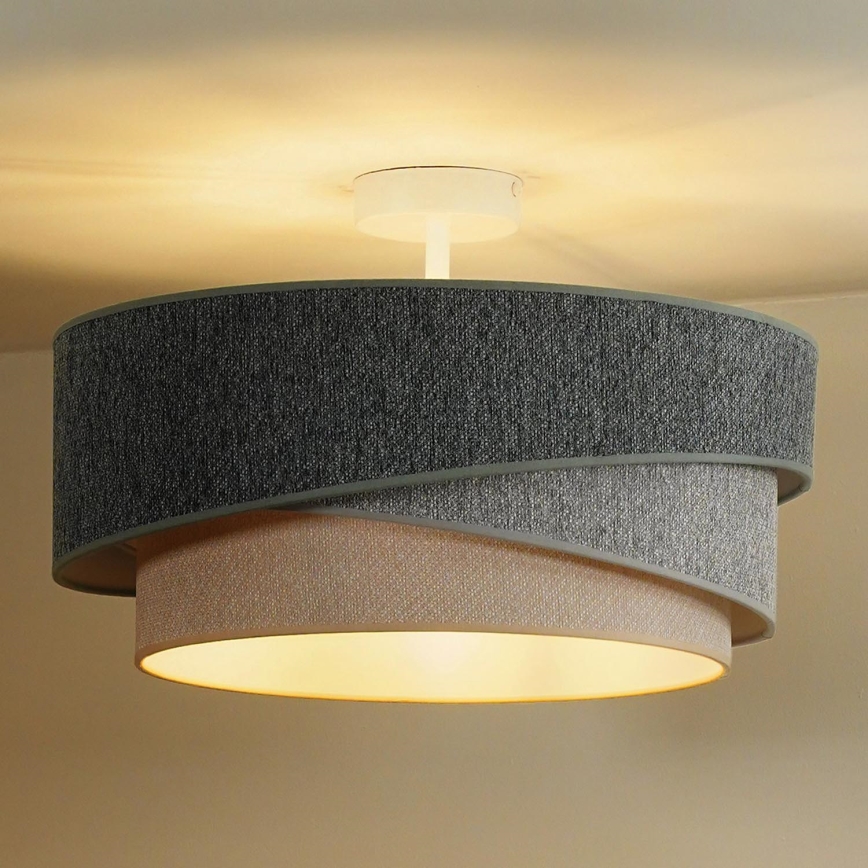 Duolla - Bevestigde hanglamp KOBO ECO RECYCLING 1xE27/15W/230V diameter 45 cm groen/grijs/crème
