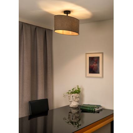 Duolla - Bevestigde hanglamp OVAL 1xE27/15W/230V bruin