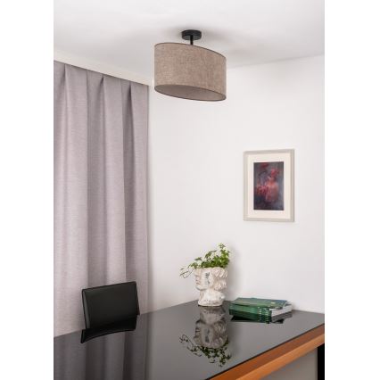Duolla - Bevestigde hanglamp OVAL 1xE27/15W/230V bruin