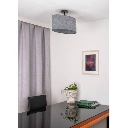 Duolla - Bevestigde hanglamp OVAL 1xE27/15W/230V grijs