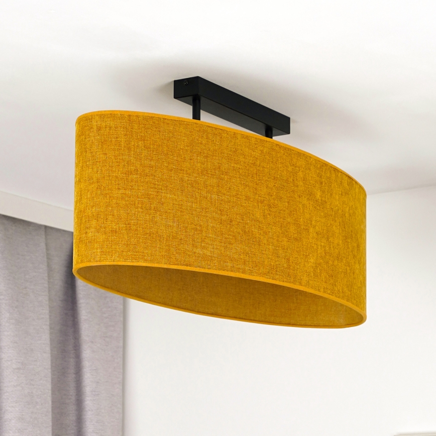Duolla - Bevestigde hanglamp OVAL 2xE27/15W/230V bruin