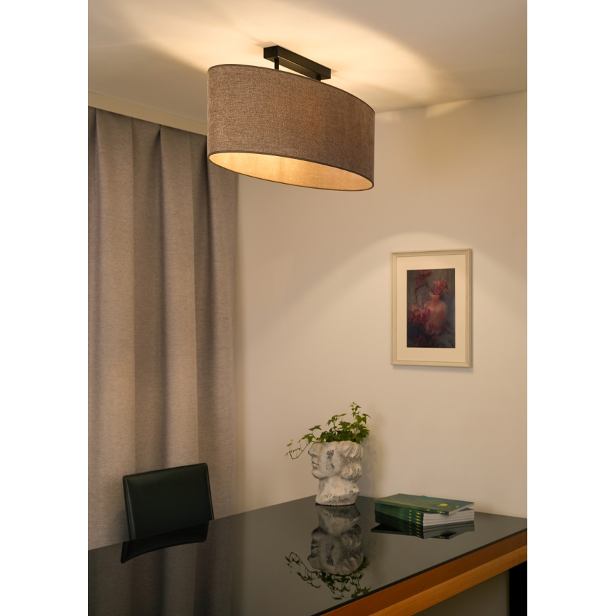 Duolla - Bevestigde hanglamp OVAL 2xE27/15W/230V bruin