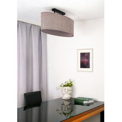 Duolla - Bevestigde hanglamp OVAL 2xE27/15W/230V bruin