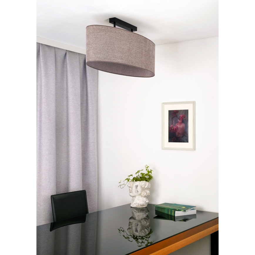 Duolla - Bevestigde hanglamp OVAL 2xE27/15W/230V bruin