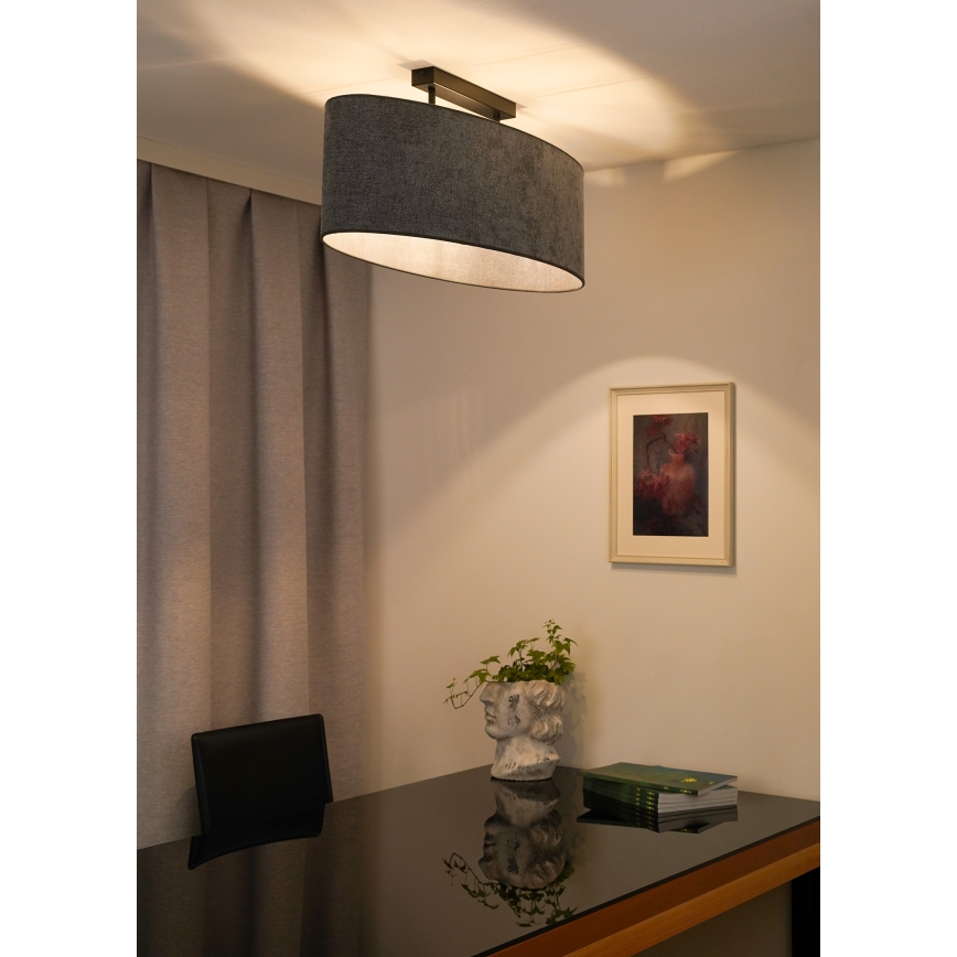 Duolla - Bevestigde hanglamp OVAL 2xE27/15W/230V grijs