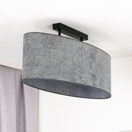Duolla - Bevestigde hanglamp OVAL 2xE27/15W/230V grijs