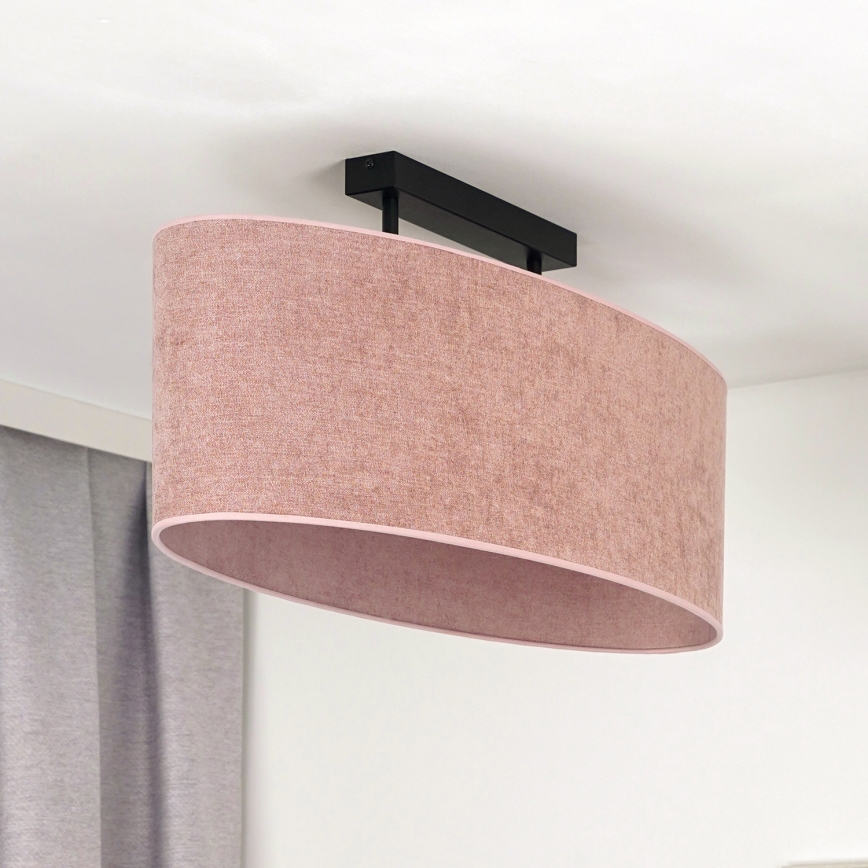 Duolla - Bevestigde hanglamp OVAL 2xE27/15W/230V roze