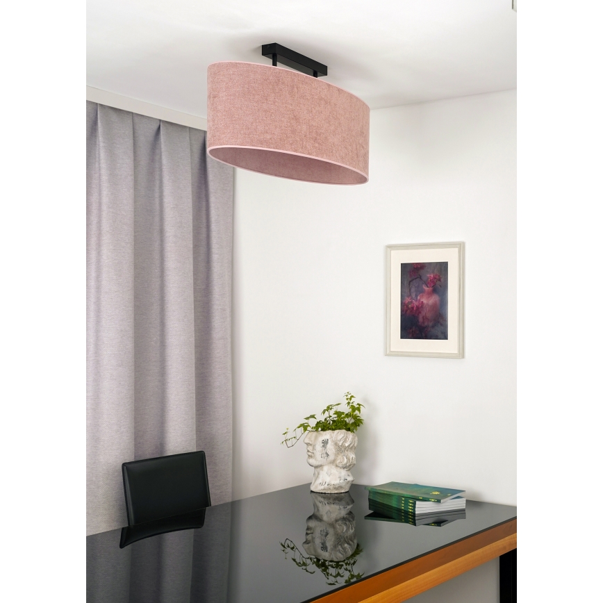 Duolla - Bevestigde hanglamp OVAL 2xE27/15W/230V roze