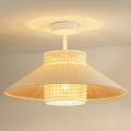Duolla - Bevestigde hanglamp RIO RATTAN 1xE27/15W/230V diameter 45 cm beige/rotan