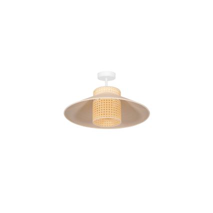 Duolla - Bevestigde hanglamp RIO RATTAN 1xE27/15W/230V diameter 45 cm beige/rotan