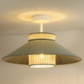 Duolla - Bevestigde hanglamp RIO RATTAN 1xE27/15W/230V diameter 45 cm groen/rotan