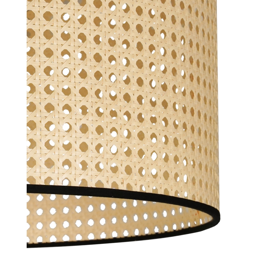 Duolla - Bevestigde hanglamp ROLLER RATTAN 1xE27/15W/230V diameter 45 cm beige/zwart