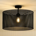 Duolla - Bevestigde hanglamp ROLLER RATTAN 1xE27/15W/230V diameter 45 cm zwart