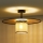 Duolla - Bevestigde hanglamp TOKYO RATTAN 1xE27/15W/230V diameter 50 cm goud/rotan