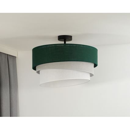 Duolla - Bevestigde hanglamp TRIO 1xE27/15W/230V diameter 45 cm groen/grijs/wit