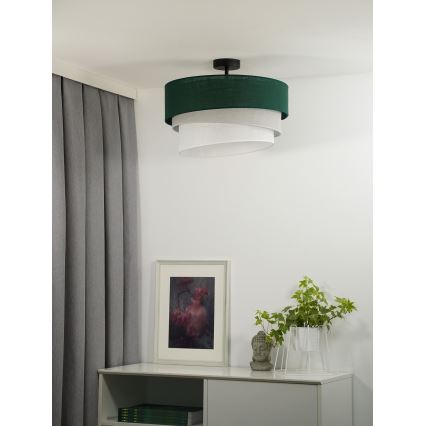 Duolla - Bevestigde hanglamp TRIO 1xE27/15W/230V diameter 45 cm groen/grijs/wit