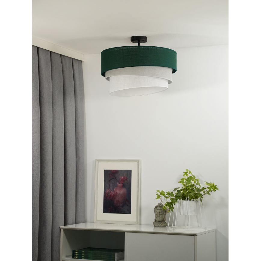 Duolla - Bevestigde hanglamp TRIO 1xE27/15W/230V diameter 45 cm groen/grijs/wit