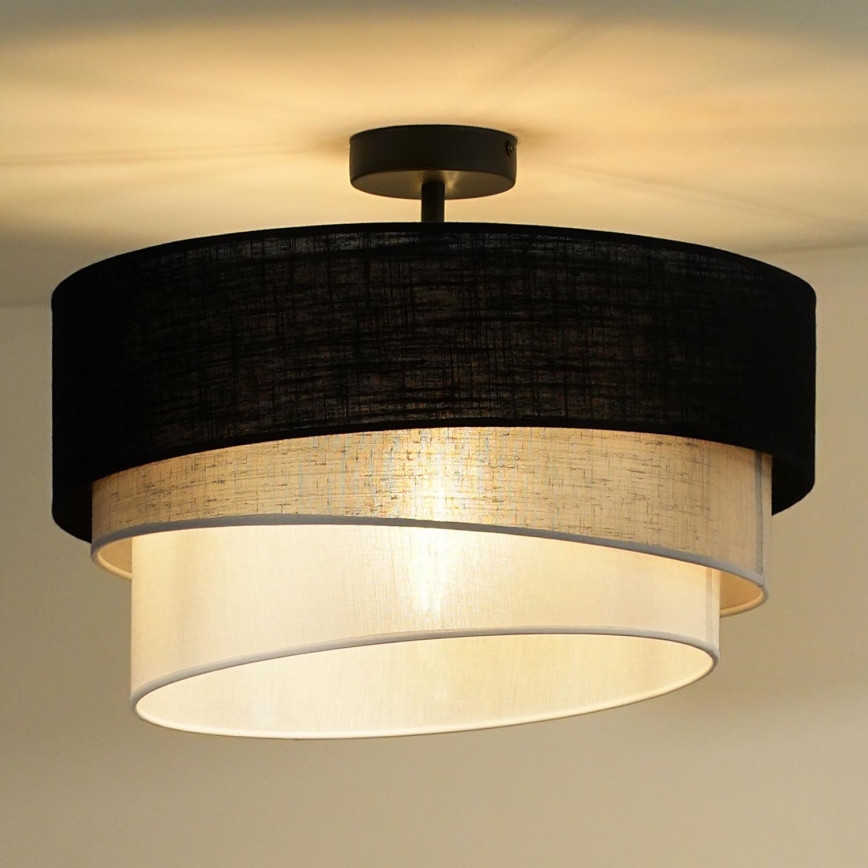 Duolla - Bevestigde hanglamp TRIO 1xE27/15W/230V diameter 45 cm zwart/grijs/wit