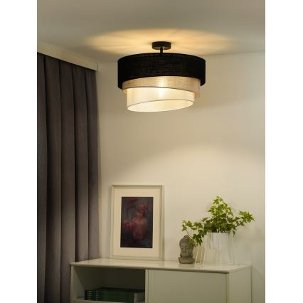 Duolla - Bevestigde hanglamp TRIO 1xE27/15W/230V diameter 45 cm zwart/grijs/wit