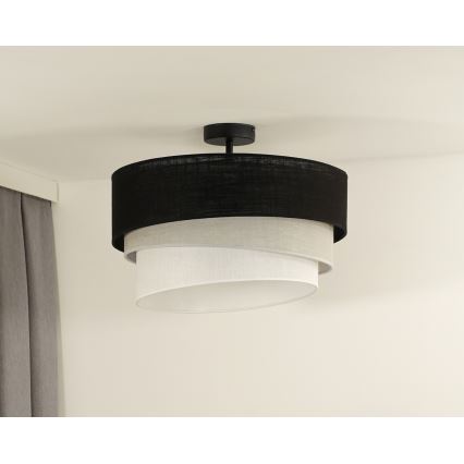 Duolla - Bevestigde hanglamp TRIO 1xE27/15W/230V diameter 45 cm zwart/grijs/wit