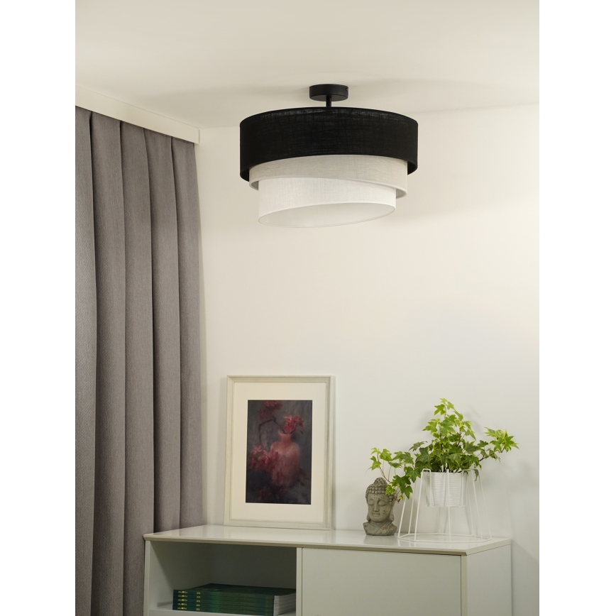 Duolla - Bevestigde hanglamp TRIO 1xE27/15W/230V diameter 45 cm zwart/grijs/wit