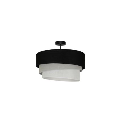 Duolla - Bevestigde hanglamp TRIO 1xE27/15W/230V diameter 45 cm zwart/grijs/wit