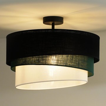 Duolla - Bevestigde hanglamp TRIO 1xE27/15W/230V diameter 45 cm zwart/groen/wit