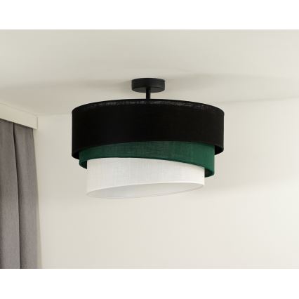 Duolla - Bevestigde hanglamp TRIO 1xE27/15W/230V diameter 45 cm zwart/groen/wit