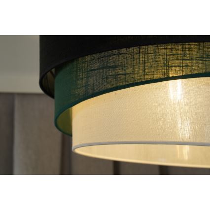 Duolla - Bevestigde hanglamp TRIO 1xE27/15W/230V diameter 45 cm zwart/groen/wit