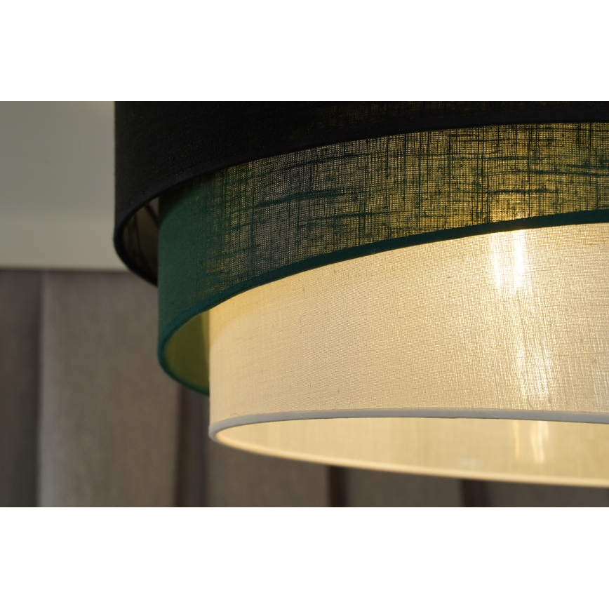 Duolla - Bevestigde hanglamp TRIO 1xE27/15W/230V diameter 45 cm zwart/groen/wit