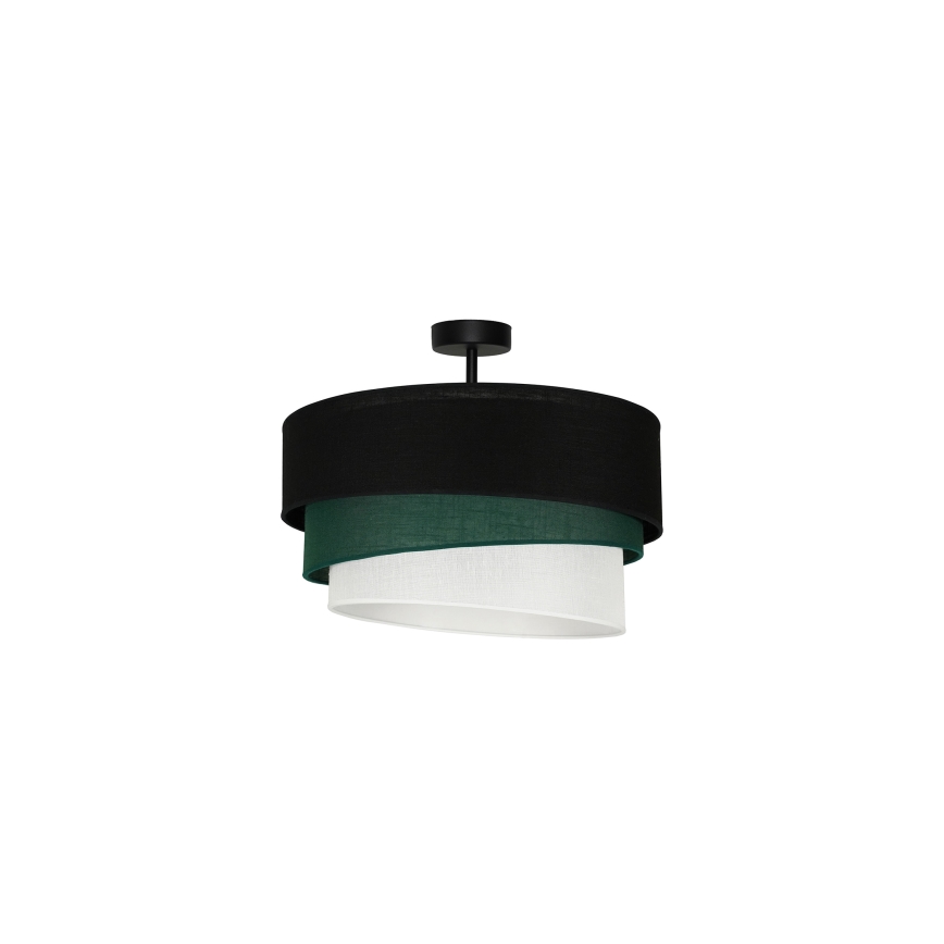 Duolla - Bevestigde hanglamp TRIO 1xE27/15W/230V diameter 45 cm zwart/groen/wit