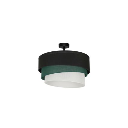 Duolla - Bevestigde hanglamp TRIO 1xE27/15W/230V diameter 45 cm zwart/groen/wit