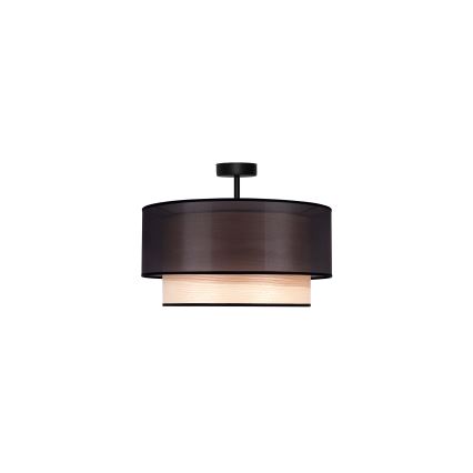 Duolla - Bevestigde hanglamp WOOD BOHO 1xE27/15W/230V diameter 45 cm zwart/beige