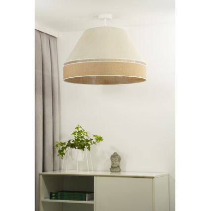 Duolla - Bevestigde hanglamp YUTE AVIGNON 1xE27/15W/230V diameter 60 cm grijs/bruin