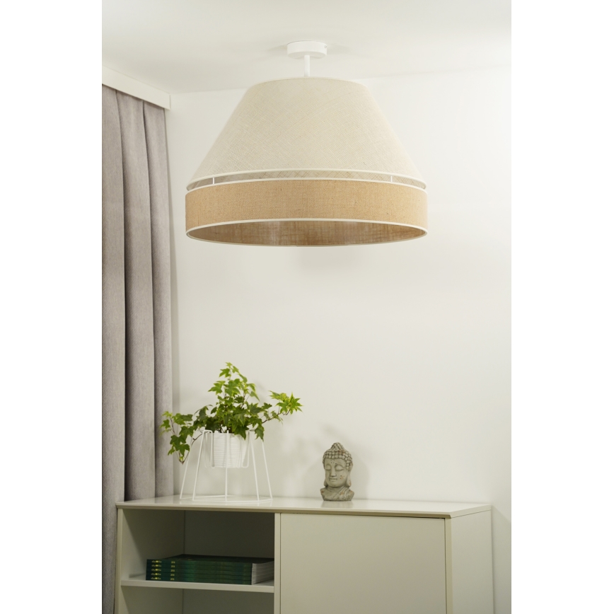 Duolla - Bevestigde hanglamp YUTE AVIGNON 1xE27/15W/230V diameter 60 cm grijs/bruin