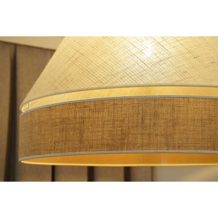 Duolla - Bevestigde hanglamp YUTE AVIGNON 1xE27/15W/230V diameter 60 cm grijs/bruin