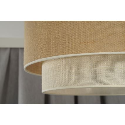 Duolla - Bevestigde hanglamp YUTE BOHO 3xE27/15W/230V diameter 60 cm bruin/crème