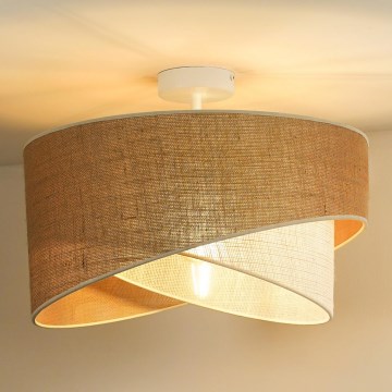 Duolla - Bevestigde hanglamp YUTE CELLO 1xE27/15W/230V diameter 45 cm bruin/grijs