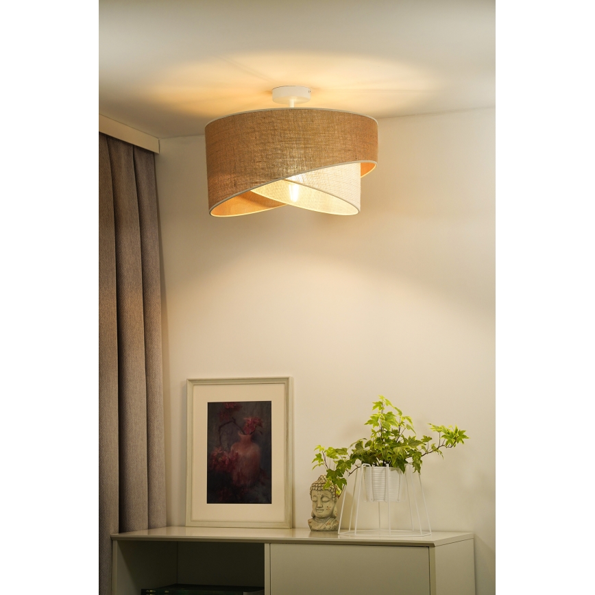 Duolla - Bevestigde hanglamp YUTE CELLO 1xE27/15W/230V diameter 45 cm bruin/grijs