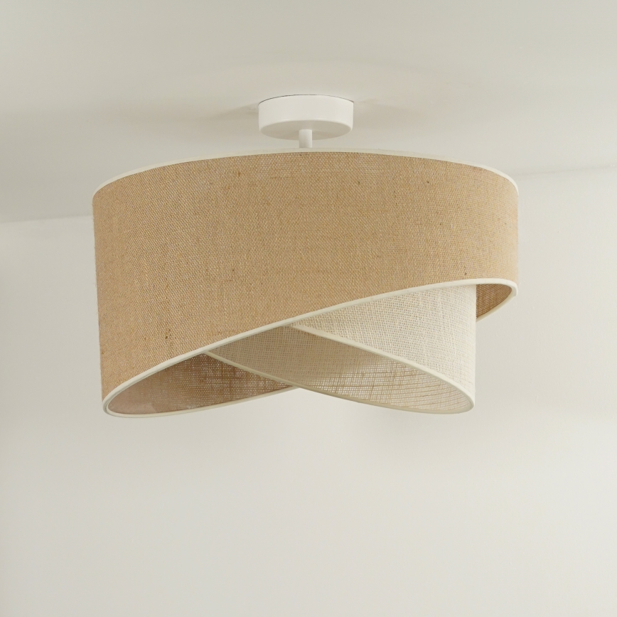 Duolla - Bevestigde hanglamp YUTE CELLO 1xE27/15W/230V diameter 45 cm bruin/grijs